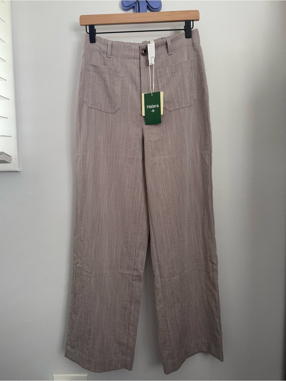 Halara Small NEW High Waisted Straight Leg Relaxed Pants Office Work Oatmeal